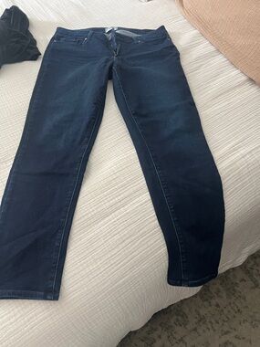 PAIGE Dark Navy Straight Leg Jeans
